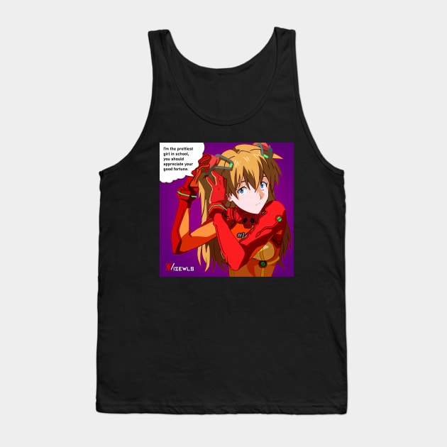 Asuka Langley Soryu | Neon Genesis Evangelion | Pop Art Tank Top by Vizewls